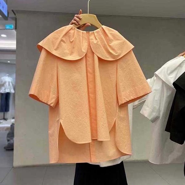 women's blouses shirts korean fashion peter pan collar blouses women shirts chic irregular blusas mujer short sleeve summer woman 2303, White
women's blouses shirts korean fashion peter pan collar blouses women shirts chic irregular blusas mujer short sleeve summer woman 2303, White