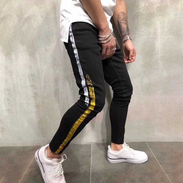 new mens jeans stylist skinny ripped yellow red stripes pants stretch slim biker casual hip hop trousersavmmavmm, Blue
new mens jeans stylist skinny ripped yellow red stripes pants stretch slim biker casual hip hop trousersavmmavmm, Blue