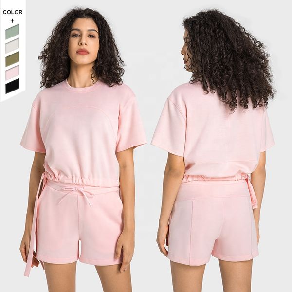 new style women's tracksuits sports set 2 pieces elastic waist shorts loose short sleeve shirt training breathable yoga set, Gray
new style women's tracksuits sports set 2 pieces elastic waist shorts loose short sleeve shirt training breathable yoga set, Gray