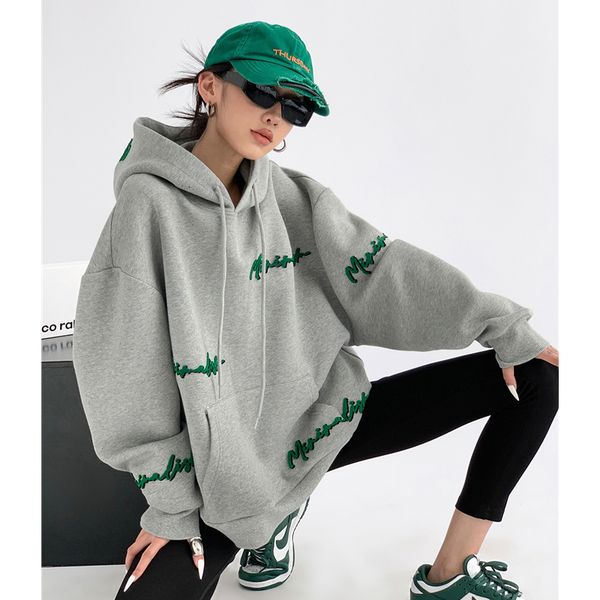 women's hoodies sweatshirts clothing grey vintage street hoodie letter embroidery long sleeves casual hip hop oversize baggy ladies au, Black
women's hoodies sweatshirts clothing grey vintage street hoodie letter embroidery long sleeves casual hip hop oversize baggy ladies au, Black