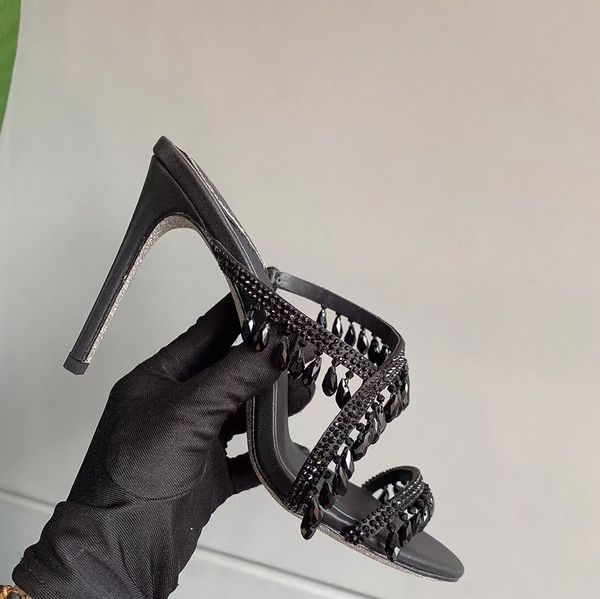 chandelier crystal rene caovilla embellished strap slippers mules shoes rhinestone spool heel women's heels luxury designers heeled san, Black
chandelier crystal rene caovilla embellished strap slippers mules shoes rhinestone spool heel women's heels luxury designers heeled san, Black