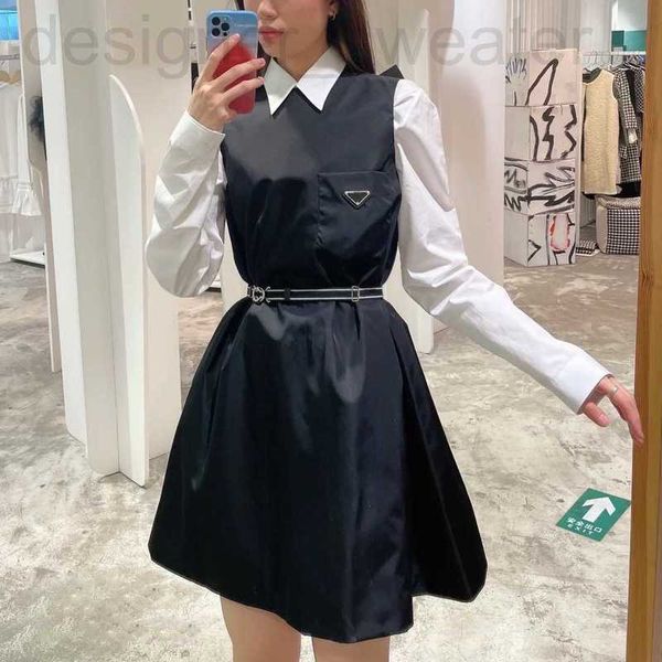 casual dresses designer triangle label fashion white elastic waistband sleeveless dress 23 spring and summer black nylon short skirt women d, Black;gray
casual dresses designer triangle label fashion white elastic waistband sleeveless dress 23 spring and summer black nylon short skirt women d, Black;gray