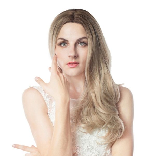 europe and the united states new chemical fiber hair set brown streaks gradually larger wavy long curly hair manufacturers direct button net, Black
europe and the united states new chemical fiber hair set brown streaks gradually larger wavy long curly hair manufacturers direct button net, Black