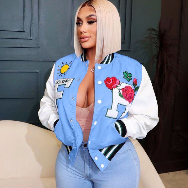 women's jackets varsity baseball cropped jacket coat women winter fashion fall clothes casual patchwork y2k streetwear crop 230302, Black;brown
women's jackets varsity baseball cropped jacket coat women winter fashion fall clothes casual patchwork y2k streetwear crop 230302, Black;brown