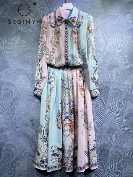 two piece dress seqinyy elegant suit summer spring fashion design women runway beading shirt long pleat skirt vintage flowers print 230302, White
two piece dress seqinyy elegant suit summer spring fashion design women runway beading shirt long pleat skirt vintage flowers print 230302, White