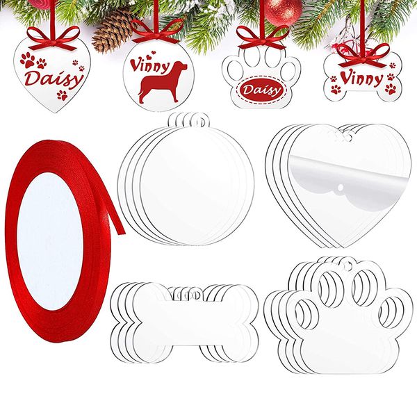 key rings 24pcs christmas acrylic ornaments blank dog paw bone ornaments round heart blank with ribbon for christmas tree diy draft 230302, Slivery;golden
key rings 24pcs christmas acrylic ornaments blank dog paw bone ornaments round heart blank with ribbon for christmas tree diy draft 230302, Slivery;golden