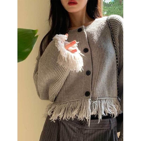 women's knits tees vintage simple o neck gradient striped sweaters women cropped tassel cardigans jumpers knit coat sueters mujer pull, White
women's knits tees vintage simple o neck gradient striped sweaters women cropped tassel cardigans jumpers knit coat sueters mujer pull, White
