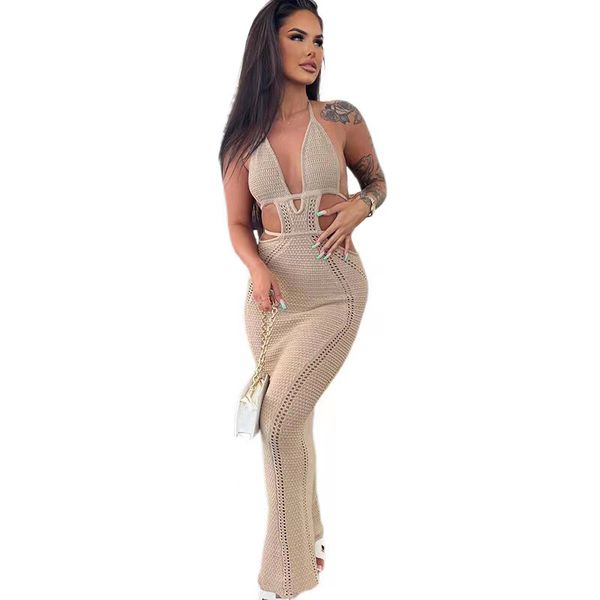women party dresses sleeveless halter hollow out splicing lace-up bodycon dress beach evening long maxi dress, White;black
women party dresses sleeveless halter hollow out splicing lace-up bodycon dress beach evening long maxi dress, White;black