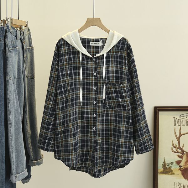 womens blouses shirts autumn winter shirt plus size women fashion hooded plaid oversized loose cotton blouses curves clothing 230302, White
womens blouses shirts autumn winter shirt plus size women fashion hooded plaid oversized loose cotton blouses curves clothing 230302, White
