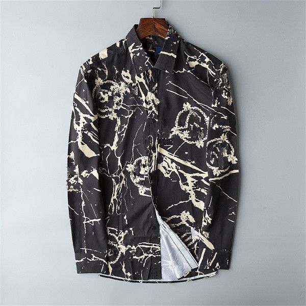 designer's new men's shirt casual slim long sleeve casual men's s-xxxl, White;black 
designer's new men's shirt casual slim long sleeve casual men's s-xxxl, White;black