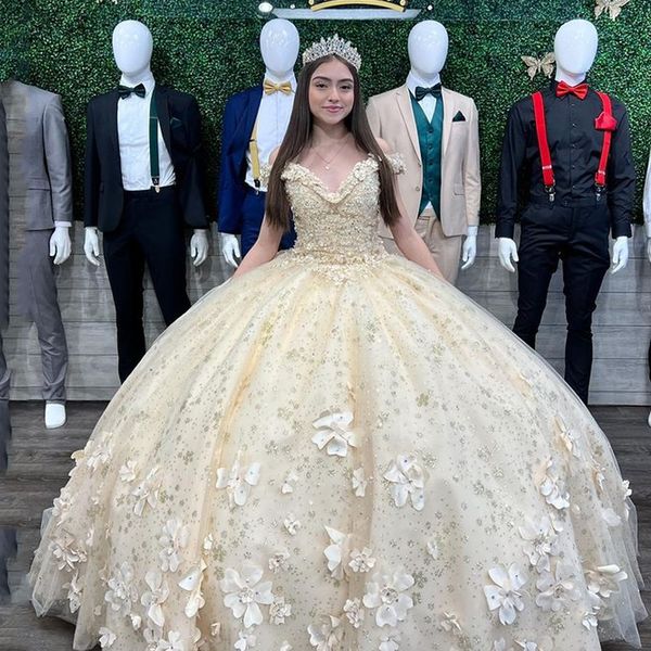 sparkly tulle champagne off the shoulder quinceanera dresses 3d flower princess ball gown vestido de 15 anos sweet 16 dresses gala, Blue;red
sparkly tulle champagne off the shoulder quinceanera dresses 3d flower princess ball gown vestido de 15 anos sweet 16 dresses gala, Blue;red