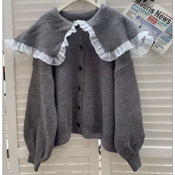 women's knits tees xfpv autumn winter arrivals ruffled long sleevethickened thin versatile sweater cardigan jacket women's sm1158, White
women's knits tees xfpv autumn winter arrivals ruffled long sleevethickened thin versatile sweater cardigan jacket women's sm1158, White