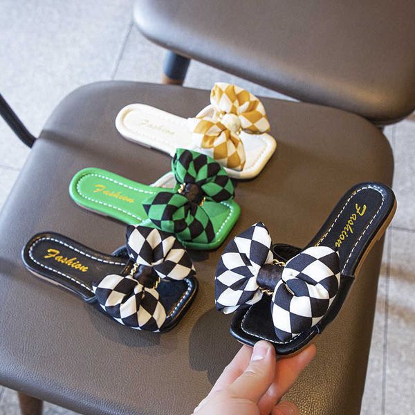 slipper summer children' bow open toe sandals flat girls pearl princess shoes beach shoes slippers kids slippers fashion shoes mt-cs t, Black;grey