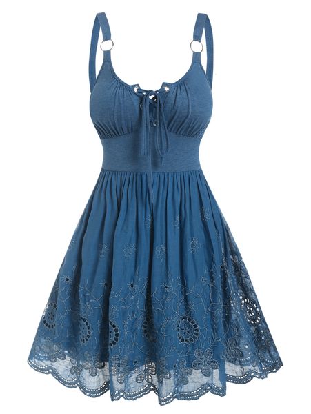 casual dresses a line eyelet mini flower embroidered sleeveless lace-up skydiver summer female robe 230302, Black;gray
casual dresses a line eyelet mini flower embroidered sleeveless lace-up skydiver summer female robe 230302, Black;gray