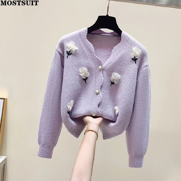 women's knits tees flower embroidery stylish women sweater cardigan korean elegant soft ladies knitwear long sleeve v-neck chic jumper, White
women's knits tees flower embroidery stylish women sweater cardigan korean elegant soft ladies knitwear long sleeve v-neck chic jumper, White