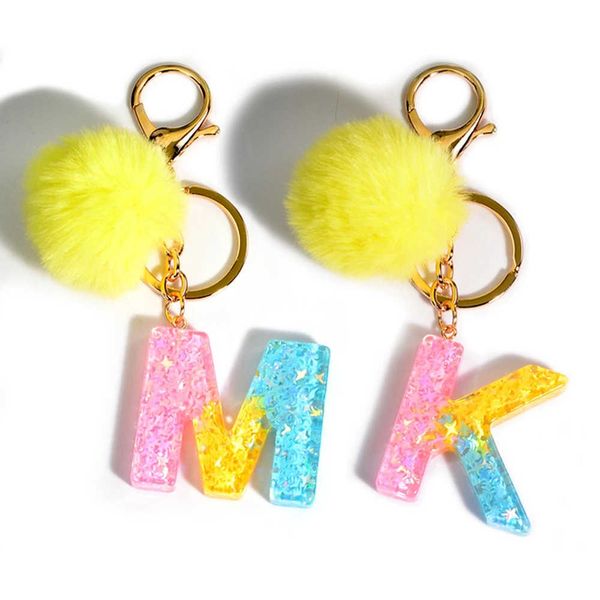 key rings rainbow star filling 26 letters keychain for women purse charms fashion yellow pom initial alphabet pendant with key ring r230301, Slivery;golden
key rings rainbow star filling 26 letters keychain for women purse charms fashion yellow pom initial alphabet pendant with key ring r230301, Slivery;golden