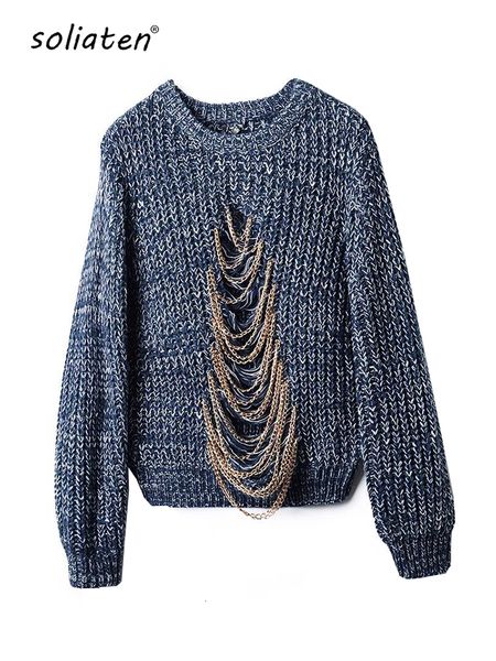women's sweaters metal chain loose casual pullovers women hollow out personality knitted fall winter punk pullover cool sweaters c-088, White;black
women's sweaters metal chain loose casual pullovers women hollow out personality knitted fall winter punk pullover cool sweaters c-088, White;black