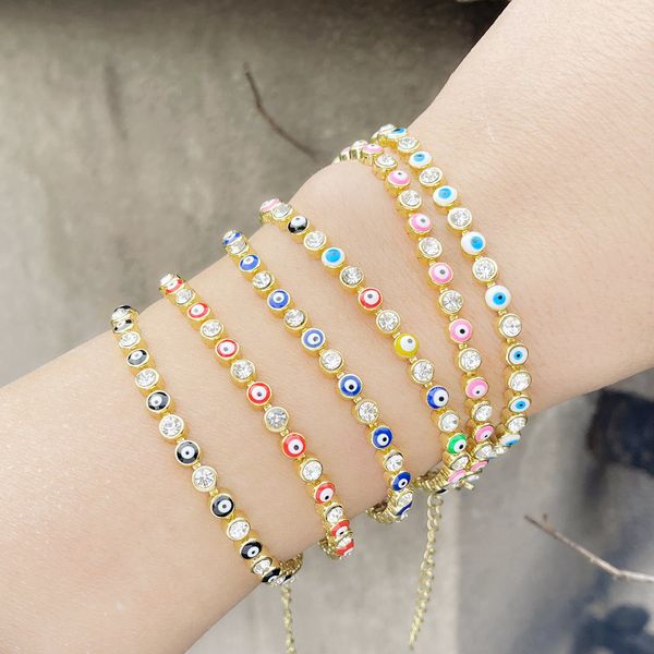 Designer's Eye Bracelet Female Fashion Zircon Oil Drop Devil's Eye Bracelet Wholesale
Designer's Eye Bracelet Female Fashion Zircon Oil Drop Devil's Eye Bracelet Wholesale