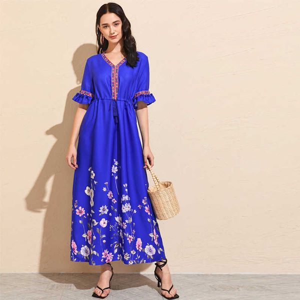 women's casual dresses ty-512023 printed v-neck lace up middle sleeve elastic waist long casual dresses, Black;gray
women's casual dresses ty-512023 printed v-neck lace up middle sleeve elastic waist long casual dresses, Black;gray