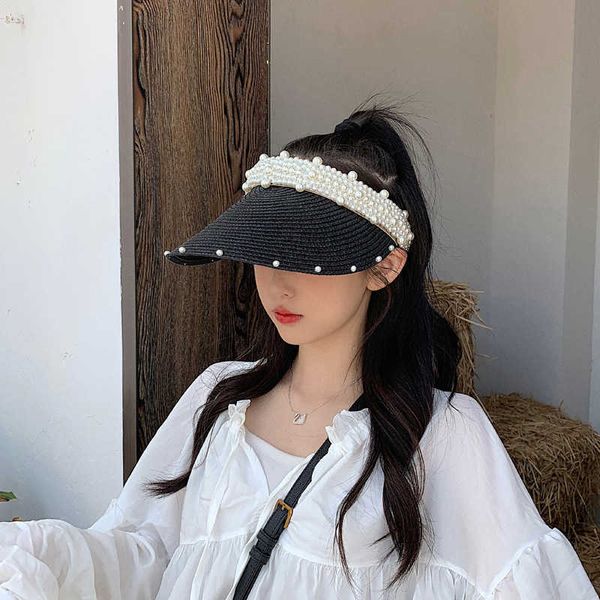 wide brim hats women pearl empty straw hat for casual summer beach visor caps wide large brim sun protection outdoor sports cap zomer hats j, Blue;gray
wide brim hats women pearl empty straw hat for casual summer beach visor caps wide large brim sun protection outdoor sports cap zomer hats j, Blue;gray