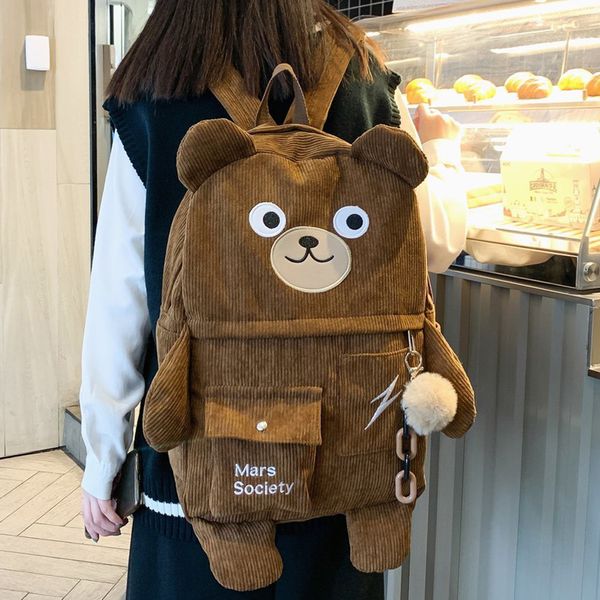 school bags kawaii corduroy bear backpacks for cute women multi-pockets large capacity backpack teenage girls bag female 230302
school bags kawaii corduroy bear backpacks for cute women multi-pockets large capacity backpack teenage girls bag female 230302