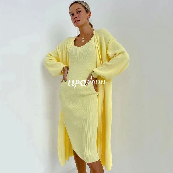 two piece dress casual knit sling set vneck long sleeve loose cardigan jacket midi twopiece autumn 230302, White
two piece dress casual knit sling set vneck long sleeve loose cardigan jacket midi twopiece autumn 230302, White