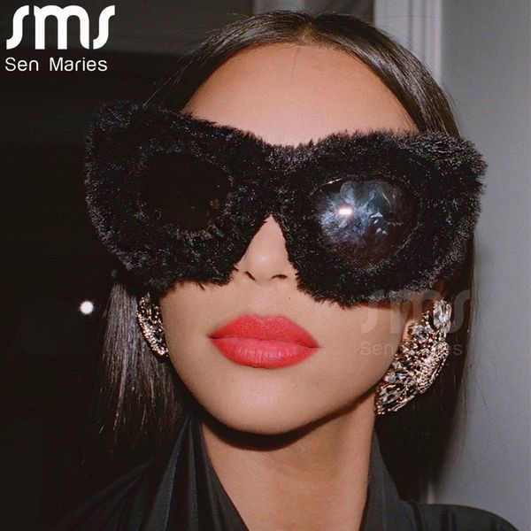 sunglasses trendy cat eye kardashan sunglasses women punk soft fur velvet sun glasses ladies uv400 shades handmade eyewear gafas de sol 2303, White;black
sunglasses trendy cat eye kardashan sunglasses women punk soft fur velvet sun glasses ladies uv400 shades handmade eyewear gafas de sol 2303, White;black