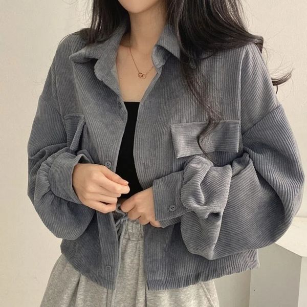 womens blouses shirts mexzt y2k vintage corduroy blouse women korean fashion oversize loose pockets autumn winter allmatch streetwear 23030, White
womens blouses shirts mexzt y2k vintage corduroy blouse women korean fashion oversize loose pockets autumn winter allmatch streetwear 23030, White