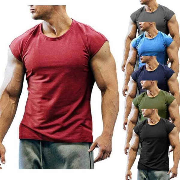 men's clothing 2023 new fashion sleeveless t-shirt summer leisure sports fitness short-sleeved bottom shirt, Black
men's clothing 2023 new fashion sleeveless t-shirt summer leisure sports fitness short-sleeved bottom shirt, Black