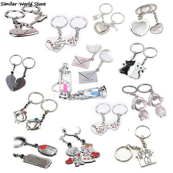 key rings 2pcs/set love heart keyring couple keychain family key ring gifts keyring car accessory charm women friend bff jewelry r230301, Slivery;golden
key rings 2pcs/set love heart keyring couple keychain family key ring gifts keyring car accessory charm women friend bff jewelry r230301, Slivery;golden