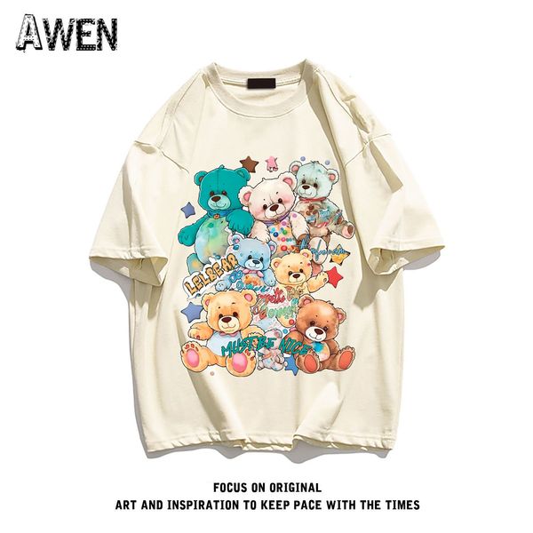 women's t-shirt shirts cotton bear print short sleeve t-shirt man oversized 4xl summer simple streetwear vintage shirt clothes loose te, White
women's t-shirt shirts cotton bear print short sleeve t-shirt man oversized 4xl summer simple streetwear vintage shirt clothes loose te, White