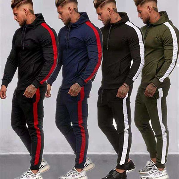 men's clothing 2022 new casual sports suit hooded zipper cardigan splice pants sweater two piece set, Black
men's clothing 2022 new casual sports suit hooded zipper cardigan splice pants sweater two piece set, Black