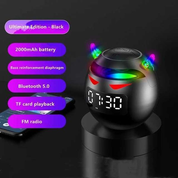 Image of Cell Phone Speakers AI Smart Colorful Light Wireless Bluetooth Speaker Home Room Decora Alarm Clock With LED Display TF Card MP3 Player Table Clock Z0522