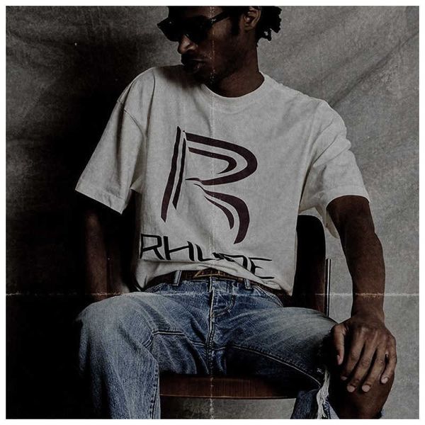 american high street fashion brand rhude championship flag printing washed old men's and women's short sleeve t-shirt round neck t, White;black
american high street fashion brand rhude championship flag printing washed old men's and women's short sleeve t-shirt round neck t, White;black