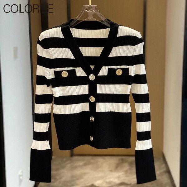 women's knits tees autumn winter korean fashion streetwear women elegant v-neck white black striped sweater casual knitted cardigan fem
women's knits tees autumn winter korean fashion streetwear women elegant v-neck white black striped sweater casual knitted cardigan fem