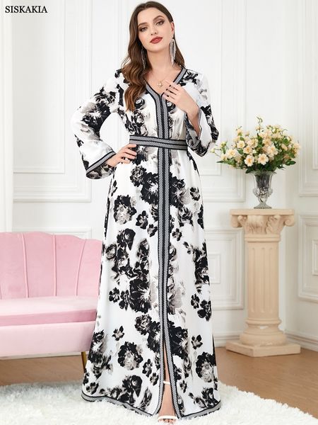 ethnic clothing abaya dubai muslim party dresses v neck elegant floral print belted dress a line long sleeve casual robe moroccan caftan aut, Red
ethnic clothing abaya dubai muslim party dresses v neck elegant floral print belted dress a line long sleeve casual robe moroccan caftan aut, Red