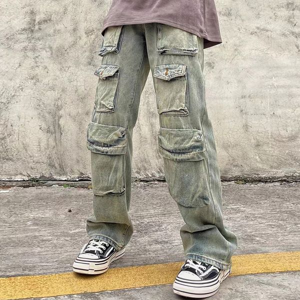 multi-pockets washed straight casual baggy jeans pants for men and women streetwear denim trousers oversized, Black;brown
multi-pockets washed straight casual baggy jeans pants for men and women streetwear denim trousers oversized, Black;brown
