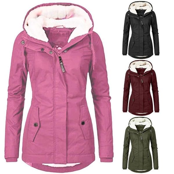 women's jackets winter fashion long warm parkas hooded thick plush coats female mid-long cotton jacket coat outwear 230302, Black;brown
women's jackets winter fashion long warm parkas hooded thick plush coats female mid-long cotton jacket coat outwear 230302, Black;brown