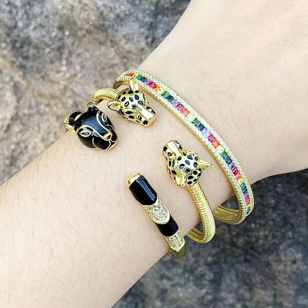 gents bracelet gold designer retro new leopard bracelet inlaid with diamond dripping oil personalized fashion light luxury high-grade feelin, Black
gents bracelet gold designer retro new leopard bracelet inlaid with diamond dripping oil personalized fashion light luxury high-grade feelin, Black