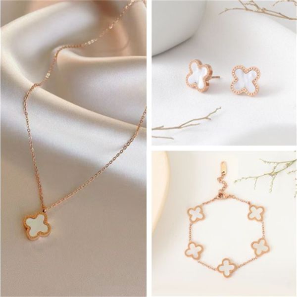 designer jewelry fashion four-leaf clover suit pendant earrings bracelet women's three-piece wedding banquet wholesale, Silver
designer jewelry fashion four-leaf clover suit pendant earrings bracelet women's three-piece wedding banquet wholesale, Silver