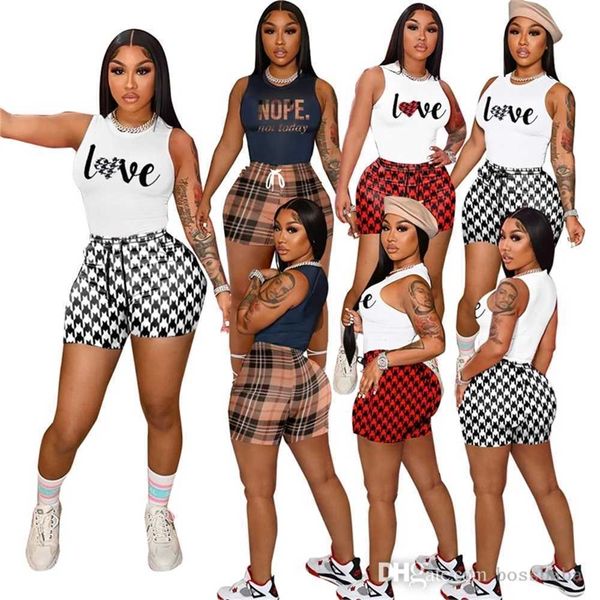 women tracksuits two pieces set designer 2023 new slim printed vest shorts casual sportwear s-xxl dhl, Gray
women tracksuits two pieces set designer 2023 new slim printed vest shorts casual sportwear s-xxl dhl, Gray