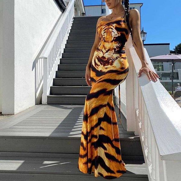 tiger head womens printed casual dresses backless lace up slim fit long dress, Black;gray
tiger head womens printed casual dresses backless lace up slim fit long dress, Black;gray