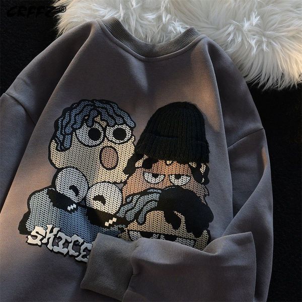 women's hoodies sweatshirts spring and autumn cartoon printing round neck sweater oversize brand men and women ins casual couple jacket, Black
women's hoodies sweatshirts spring and autumn cartoon printing round neck sweater oversize brand men and women ins casual couple jacket, Black