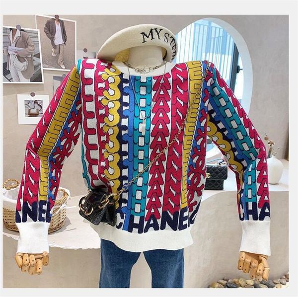 new women's sweaters fashion long sleeve knitwear men women casual designer sweaters, White;black
new women's sweaters fashion long sleeve knitwear men women casual designer sweaters, White;black