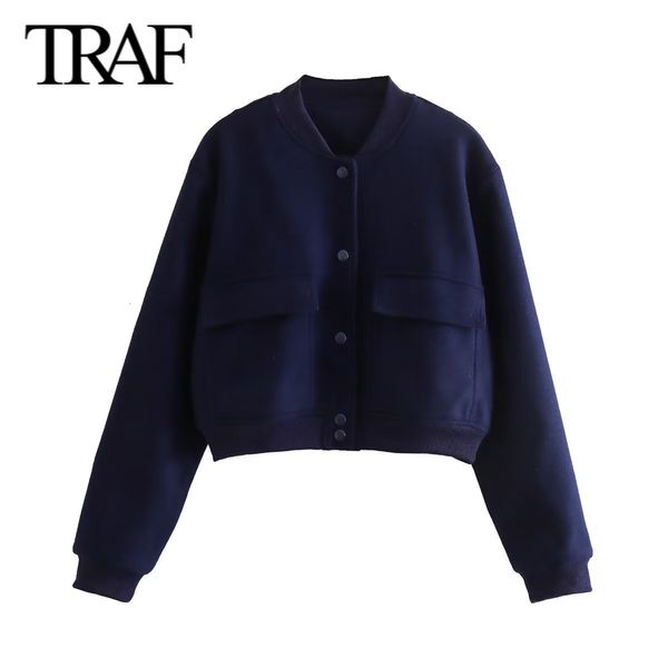 womens jackets traf women fashion fall spring wool pocket jacket long sleeved singlebreasted standing collar chic female short coats mujer 2, Black;brown
womens jackets traf women fashion fall spring wool pocket jacket long sleeved singlebreasted standing collar chic female short coats mujer 2, Black;brown