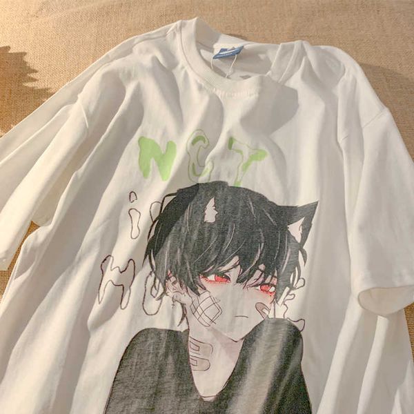 women's t-shirt harajuku y2k cute printed anime loose girl summer fashion shortsleeves oversized punk style females wild streetwear z0, White
women's t-shirt harajuku y2k cute printed anime loose girl summer fashion shortsleeves oversized punk style females wild streetwear z0, White