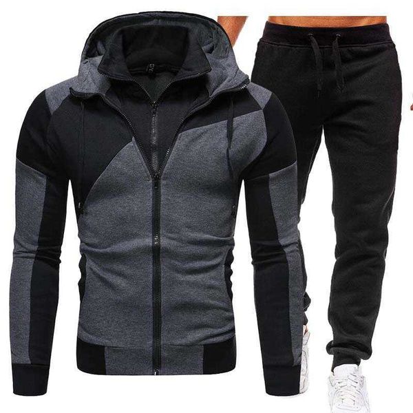 men's clothing hoodie stitched zipper sweater and panty set leisure sports long sleeve, Black
men's clothing hoodie stitched zipper sweater and panty set leisure sports long sleeve, Black
