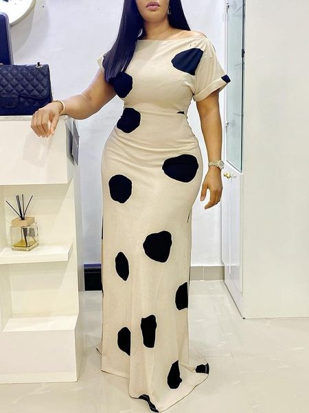 casual dresses women summer polka dot print long dress short sleeve slash collar slim dresses large size elegant fashion female clothing 230, Black;gray
casual dresses women summer polka dot print long dress short sleeve slash collar slim dresses large size elegant fashion female clothing 230, Black;gray