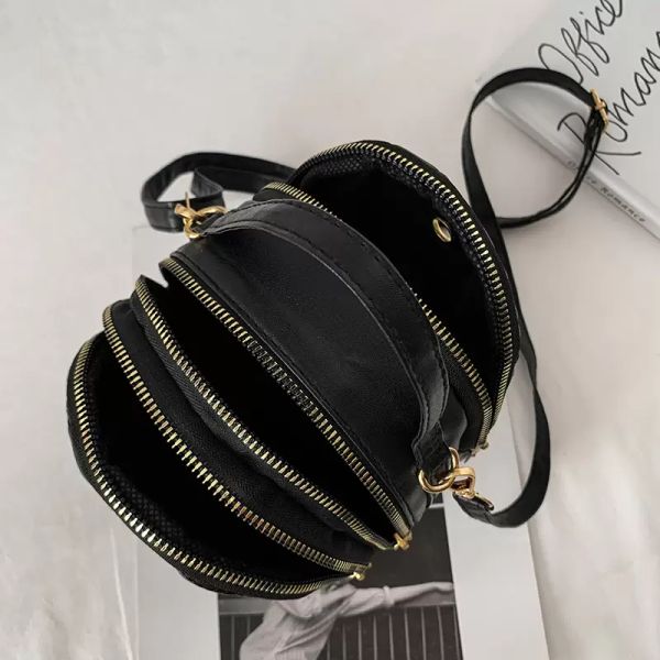 new shoulder messenger bag pu small round bag korean style fashion zipper bee quilted square grid bags other bags accessories, Black;red
new shoulder messenger bag pu small round bag korean style fashion zipper bee quilted square grid bags other bags accessories, Black;red