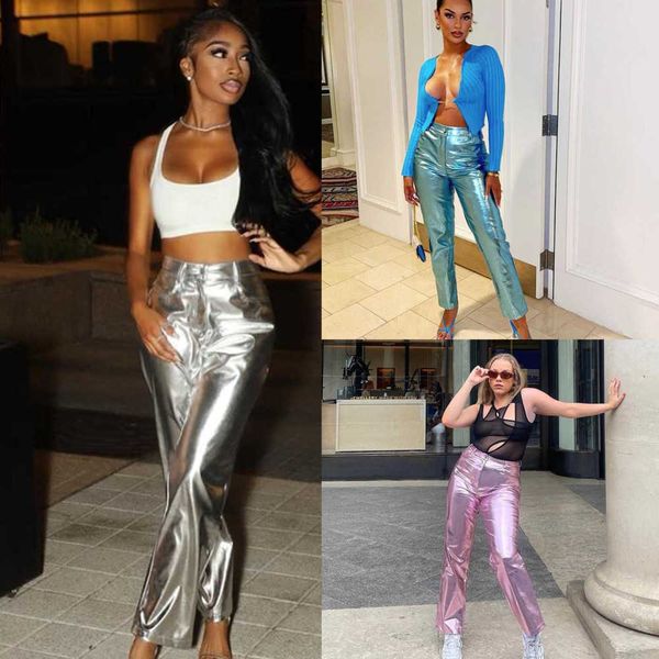 2023 women pu leather pants fashion leggings high waist metallic color for spring summer candy casual trousers, Black;white
2023 women pu leather pants fashion leggings high waist metallic color for spring summer candy casual trousers, Black;white